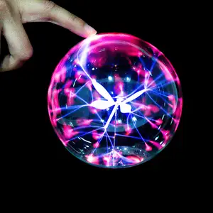 5 Inch Magic Grow Lights Touch Sound Sensitive Decorative Glass Butterfly Plasma Ball Sphere Light Lamp