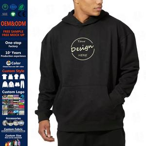 เสื้อสเวตเตอ<span class=keywords><strong>ร์</strong></span>แบบสวมหัวสำหรับผู้ชายเสื้อมีฮู้ดสีดำแบบสวมศีรษะเครื่องแต่งกายแนวสตรีทโอเวอ<span class=keywords><strong>ร์</strong></span>ไซส์ - Product Image 1