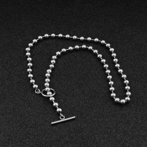 2026 New Simple Niche Design Bead <b>Chain</b> Necklace <b>Titanium</b> Steel OT Button Unisex's Necklaces Fashion Jewelry Wholesale - Product Image 1