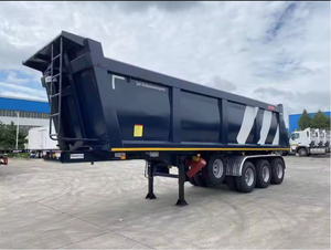 Semi-remorque benne basculante arrière en U de 50 tonnes à 3 essieux pour le transport de pierres et de sable - Product Image 4