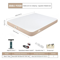 Lit d'air gonflable pliable moderne en PVC avec pompe pour usage extérieur et hôtelier, blanc, pour adultes