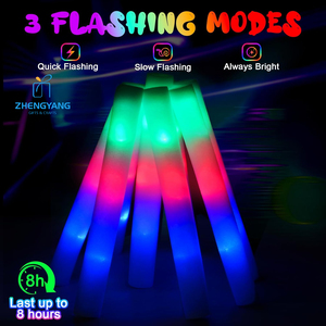 Custom logo Led <strong>Glow</strong> Foam Stick 48cm <strong>Baton</strong> Night Run Use Flashing Light up Cheering 18.5 Inch Colorful for Party Concert Bar - Product Image 5