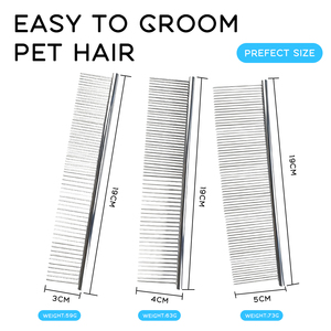 Peine portátil de doble cara para perros de alta calidad, peine para mascotas antipiojos y antipulgas de acero inoxidable con función de autolimpieza - Product Image 6