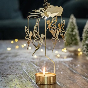 Portacandele per mulino a vento rotante in argento con compleanno a stella <span class=keywords><strong>Vintage</strong></span> portacandele in metallo con giostra - Product Image 3