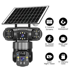 Cámara de Seguridad PTZ Solar 4G de 12MP con 3 Lentes y Panel Solar para Exteriores 360 °   Cámara de Vigilancia Giratoria para Interiores/Exteriores - Product Image 3