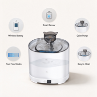 Fontaine à eau automatique portable pour chat avec recharge sans fil, 7L, eau circulante, sans prise requise, induction intelligente, nouveauté
