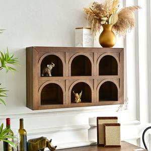 INNOVA Home - Soportes de Almacenamiento Dobles de Madera para Montar en la Pared, Estilo Rústico Clásico para Sala de Estar, Forma Rectangular, Multifuncionales - Product Image 4