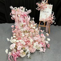 Centre de table en fleurs artificielles en soie pour décoration de mariage, arrangement floral réaliste de roses et d'hortensias