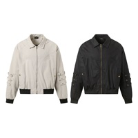 Blouson Bomber Unisexe Style Old Money pour Homme, Hiver, 100% Coton, Multi-poches, Décontracté, Épais, Style Cargo Vintage