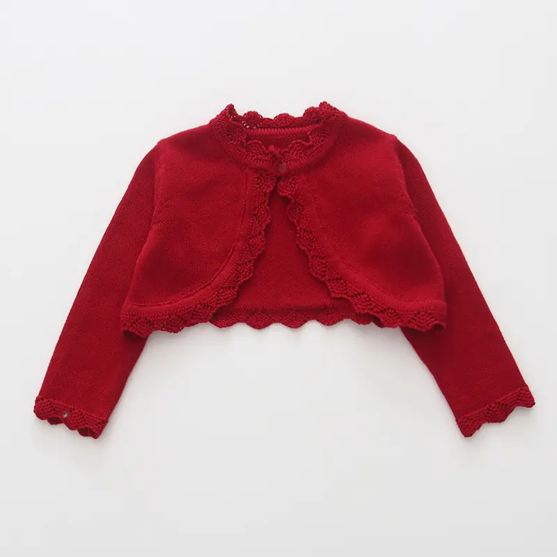 CZPJ1915 아기 소녀 스웨터 가디건 긴 소매 원 버튼 니트 코튼 유럽 패션 주교 도매
