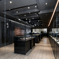 Lemari Display Ponsel & Jam Tangan Modern dari Baja Anti Karat & Kaca, Putar, dengan Lampu LED untuk Kios Periklanan Showroom