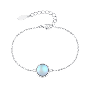 Gros Bleu blanc Moonstone Aigue-Marine <span class=keywords><strong>Bracelet</strong></span> <span class=keywords><strong>lot</strong></span> S925 sterling Chaîne en <span class=keywords><strong>argent</strong></span> <span class=keywords><strong>Bracelet</strong></span> Bijoux pour femmes filles - Product Image 1