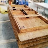 Table à manger pliante en bois massif, style rustique, table de mariage