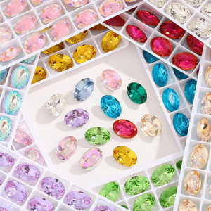 Cristais de Strass Ovalados com Ponta Achatada 6 X 8mm 8 X 10mm 10 X 14mm Pedras de Vidro Soltas para Arte em Unhas, Roupas, Sapatos e Bolsas - Product Image 1