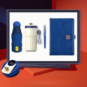 Coffret Cadeau d'Affaires d'Entreprise Luxe avec Impression UV, Affichage Chaud sur Papier Électronique, Tasse à Café, Stylo, Carnet A5 et Parapluie Capsule - Product Image 3