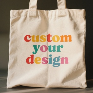 Custom Eco Natural Reusable Cotton Twill Tote Bag Shoulder Strap All Season Shopping Bag Featuring Colorful Logo Customized - Product Image 4