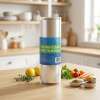 Film rétractable POF certifié FDA UE, haute transparence, recyclable, emballage sous film rétractable pour ensemble de cuillères et fourchettes jetables
