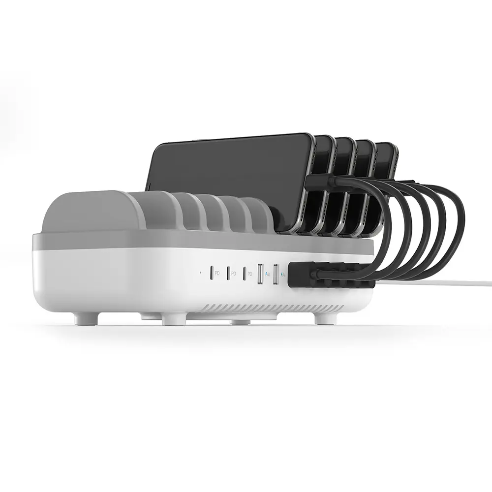 모바일 범용 충전기 도킹 스테이션 10 포트 멀티 장치 휴대용 전기 USB 유형 c 다중 전화 고속 충전 스테이션