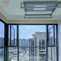 Fenêtre de chambre insonorisée à double vitrage en alliage d'aluminium DM-70, design battant suspendu, moustiquaire en acier inoxydable, quincaillerie allemande
