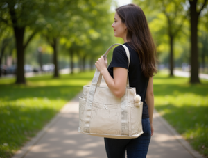 Borsa a Spalla da Donna con Pompon in Tela, Manico Singolo, Stile Moda per Uso Quotidiano - Product Image 2