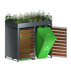 Quintuple Wheelie Bins Couverture Extérieure Jardin Arrière-Cour Patio Poubelle Stockage Hangar Plante Toit Poubelle Boîte pour Patio Arrière-Cour - Product Image 2