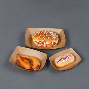 Bandeja de Papel Biodegradable Desechable Ecológica, Recubrimiento para Bandejas de Comida Rápida, para Fiestas - Product Image 3