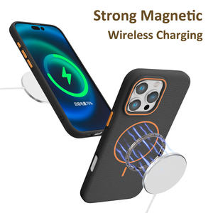 Coque de téléphone magnétique en TPU motif litchi élégant d'affaires de luxe pour iPhone 17 Air 17 16 E 15 14 13 12 Pro Max couverture de téléphone portable - Product Image 3