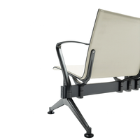 Chaises d'attente modernes à quatre places pour hôpital, aéroport, banque, parc, avec sièges en cuir PU