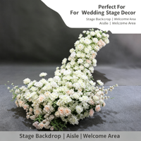 Telón de Fondo para Escenario de Boda, Pasillo de Entrada en Forma de T, Decoración para Banquete Nupcial, Accesorios para Fotos, Diseño de Exhibición, Cascada Artificial, Hilera de Flores