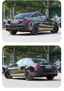 Diffuseur de pare-chocs arrière <span class=keywords><strong>prix</strong></span> usine W205 avec tuyau d'échappement pour <span class=keywords><strong>Mercedes</strong></span> classe C W205 <span class=keywords><strong>C63</strong></span> noir brillant Kit de carrosserie de diffuseur de Style AMG - Product Image 5