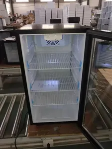 Venta caliente Pequeño refrigerador puerta de vidrio Refrigerador compacto <span class=keywords><strong>90</strong></span> <span class=keywords><strong>litros</strong></span> hogar bar enfriador bebida refrigeración pantalla refrigerador - Product Image 5