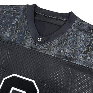 Camiseta de fútbol bordada Streetwear, camiseta de fútbol americano Retro transpirable personalizada - Product Image 3