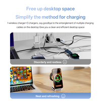 Station de charge sans fil 3-en-1 en alliage de zinc 15W de haute qualité, pliable, chargeur de bureau OEM pour téléphone portable, écouteurs, appareils intelligents