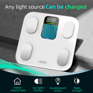 Độc Đáo 180Kg Xách Tay Điện Tử Kỹ Thuật Số Quy Mô Phòng Tắm Tempered Glass Cơ Thể Cảm Biến Chất Béo Năng Lượng Mặt Trời Năng Lượng Kết Nối Điện Thoại Thông Minh - Product Image 3