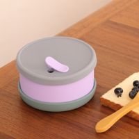 Boîte à Lunch ronde en Silicone transparente, Bento personnalisé pour enfants et adultes, usage pour micro-ondes, écologique