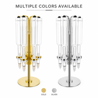 Ensemble de 6 supports de présentation rotatifs pour flacons de parfum et d'huiles parfumées, avec rangement de table, pour flacons de 375 ml et 500 ml, finition dorée