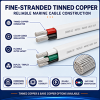 Câble marin OEM 2 ou 3 conducteurs 8-28 AWG, Ventes Flash, Fil de bateau en cuivre étamé 10 AWG 14 AWG 16 AWG pour éclairage de batterie de yacht