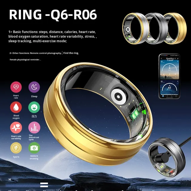 Hot-Selling R06 Remote Control Photo Smart Ring for Monitoring Sleep & Heart Rate in Stock China Boxed R06