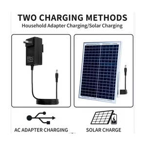 Ventilador Solar de Pie Recargable de 15w, Negro, Portátil, con Dos Velocidades - Product Image 4