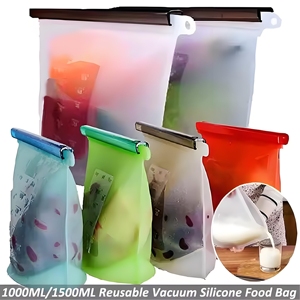Hot Selling BPA-Free Silicone Food <b>Storage</b> <b>Bag</b> Leakproof and Reusable Ziplock Sealer for Fresh-Keeping in Kitchen Use - Product Image 2