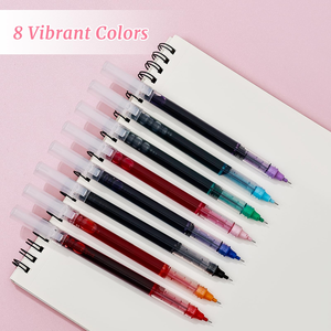 ปากกาลูกลื่นแบบน้ำ 0.5 มม. สีดำ น้ำเงิน แดง ชมพู ส้ม เขียว ม่วง - Product Image 4