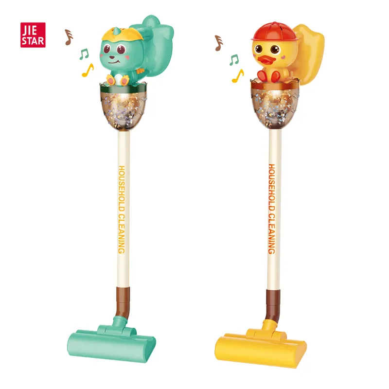 simulation cartoon kids vacuum cleaner toy with music and light housekeeping toy funny kids cleaning set