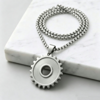 Ensemble de bijoux mécaniques steampunk pour homme - Collier, bracelet, jonc et bague en acier inoxydable 316L à motif de roue dentée