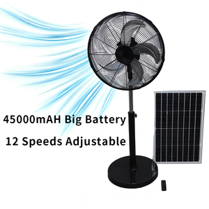 Ventilador Solar DC/AC de 18 Pulgadas con Motor sin Escobillas, Ventilador Recargable con Batería de 45000 mAh, Ventilador de Pie Inalámbrico con Aspas de Aluminio, 35 W, CE - Product Image 1