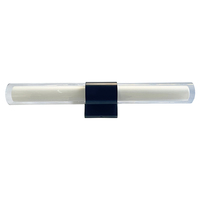 Applique murale moderne à LED pour salle de bain - Abat-jour en verre transparent, luminaire noir, lampe de salle de bain au-dessus du miroir