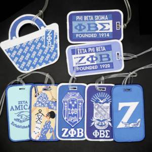 Todos los grupos de alta calidad Zeta Phi <span class=keywords><strong>Beta</strong></span> Sorority regalos bordado llavero Etiquetas de equipaje logotipo personalizado - Product Image 2