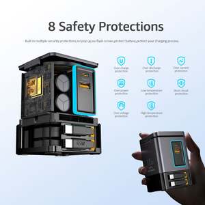 JEDI Chargeur sans fil 6-en-1 105W Station de charge Câble USB-C rétractable Combo d'alimentation USB C Multiprise pour plusieurs appareils - Product Image 3