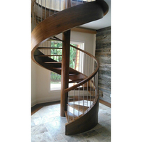 Escalier en colimaçon en acier au carbone thermolaqué, escalier métallique extérieur, design modulaire gain de place, main courante en acier inoxydable SS304, taille personnalisée pour la maison