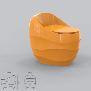 สุขภัณฑ์เซรามิกแบบมีสีเดียวสำหรับห้องน้ำอุปกรณ์ห้องน้ำรูปทรงไข่สีสันสดใส - Product Image 4