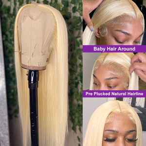 30 Inch Rauwe Maagdelijke Body Wave 613 Blonde Glueless Full Hd Lace Front Recht Menselijk Haar Pruiken Met Babyhaar - Product Image 5